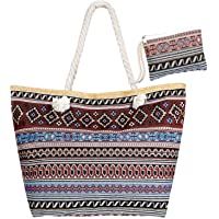  - Czemo Bolsa de Playa Grande con Cremallera de Mujer Bolso de Mano Shopper Bolsa Totalizadores del Recorrido